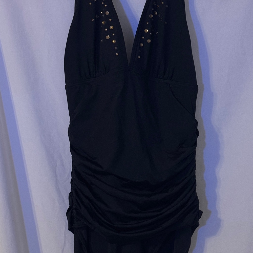 Jantzen Black Halter onesie swimsuit